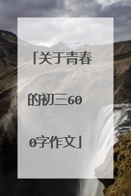 关于青春的初三600字作文