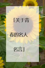 关于青春的名人名言
