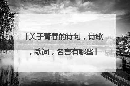 关于青春的诗句,诗歌,歌词,名言有哪些