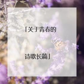 关于青春的诗歌长篇