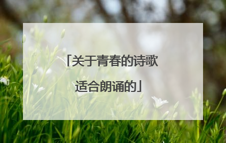 关于青春的诗歌 适合朗诵的