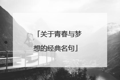 关于青春与梦想的经典名句