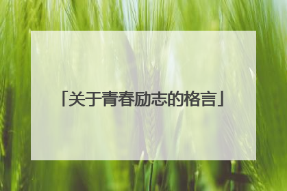 关于青春励志的格言