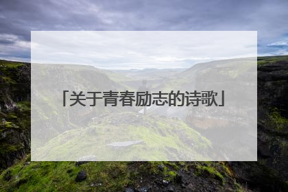 关于青春励志的诗歌