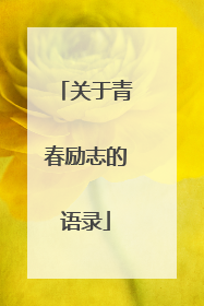 关于青春励志的语录