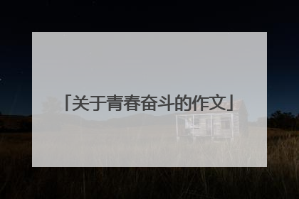 关于青春奋斗的作文