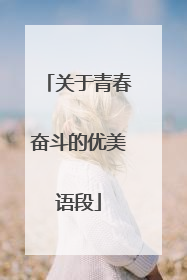 关于青春奋斗的优美语段