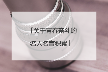 关于青春奋斗的名人名言积累