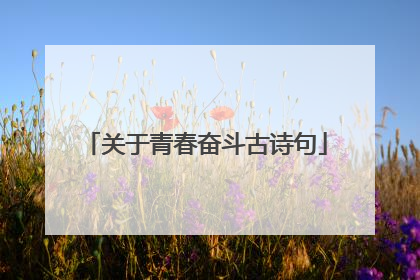 关于青春奋斗古诗句