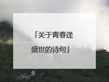 关于青春逢盛世的诗句