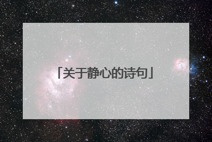 关于静心的诗句