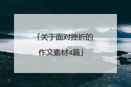 关于面对挫折的作文素材4篇