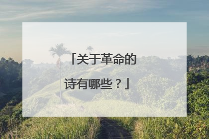 关于革命的诗有哪些？
