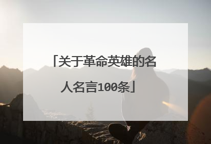 关于革命英雄的名人名言100条