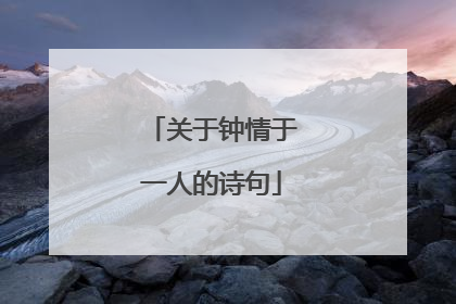 关于钟情于一人的诗句