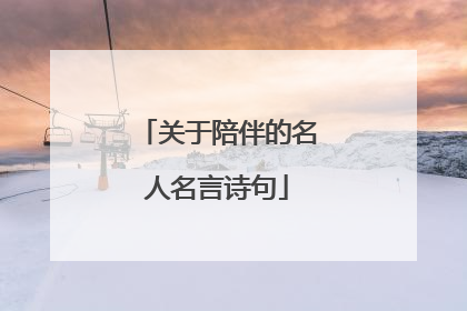 关于陪伴的名人名言诗句