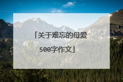 关于难忘的母爱500字作文