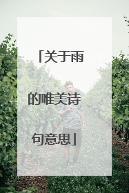 关于雨的唯美诗句意思