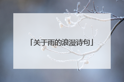 关于雨的浪漫诗句
