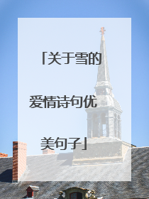 关于雪的爱情诗句优美句子