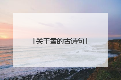 关于雪的古诗句