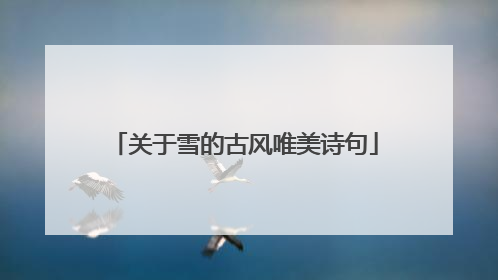 关于雪的古风唯美诗句
