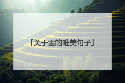 关于雪的唯美句子
