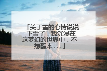 关于雪的心情说说 下雪了，我沉浸在这梦幻的世界中，不想醒来...