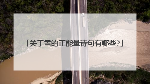 关于雪的正能量诗句有哪些?