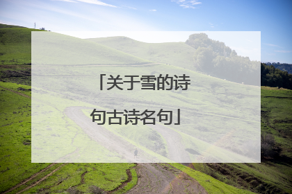 关于雪的诗句古诗名句