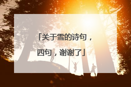 关于雪的诗句,四句,谢谢了