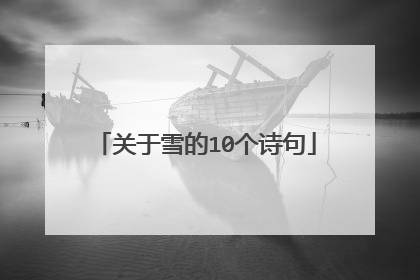 关于雪的10个诗句