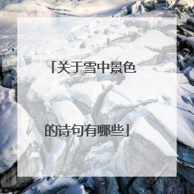 关于雪中景色的诗句有哪些
