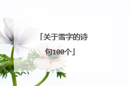 关于雪字的诗句100个