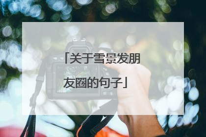 关于雪景发朋友圈的句子