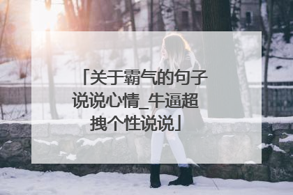 关于霸气的句子说说心情_牛逼超拽个性说说