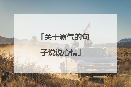 关于霸气的句子说说心情