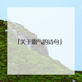 关于霸气的诗句