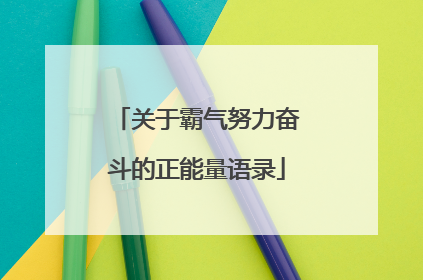 关于霸气努力奋斗的正能量语录
