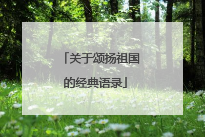 关于颂扬祖国的经典语录