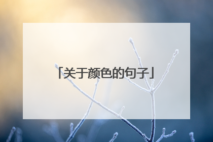 关于颜色的句子
