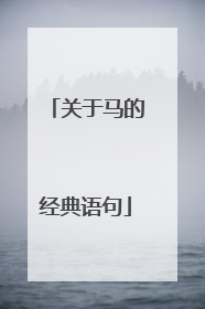 关于马的经典语句