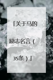 关于马的励志名言(35条)