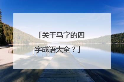 关于马字的四字成语大全?