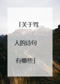 关于骂人的诗句有哪些