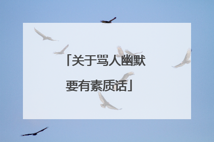 关于骂人幽默要有素质话