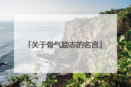 关于骨气励志的名言