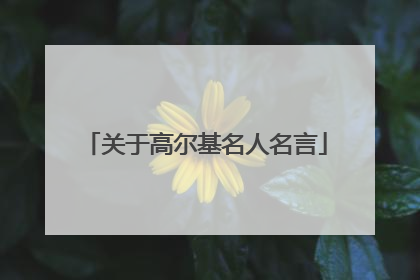 关于高尔基名人名言