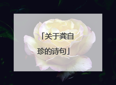 关于龚自珍的诗句