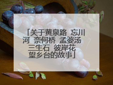 关于黄泉路 忘川河 奈何桥 孟婆汤 三生石 彼岸花 望乡台的故事